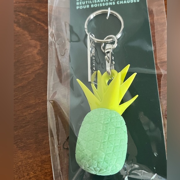 Starbucks 2024 Pineapple Keychain Hot Cup Lid Stopper Reusable - Picture 3 of 6